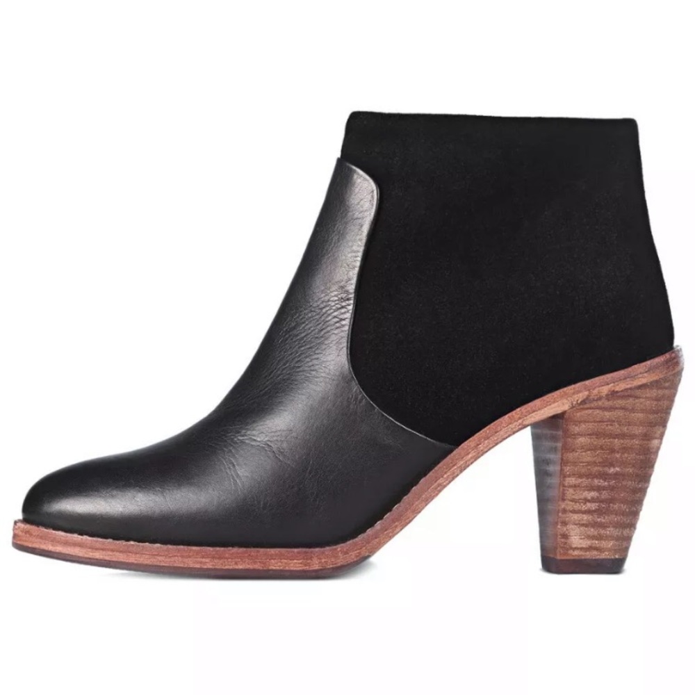 BODEN “Harper” Black Leather Suede Bootie size 39 9 - Picture 8 of 9